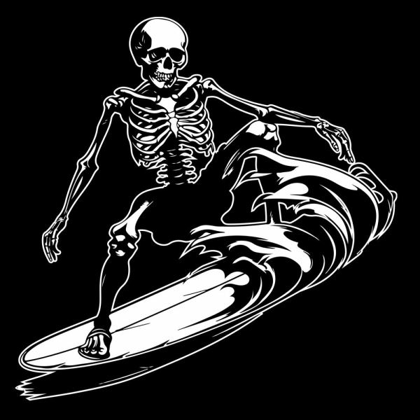 Surfer Surfing Surfen Skeleton Wohnmobil Aufkleber Wohnwagen Caravan Wohnwagen Sticker WoMo429