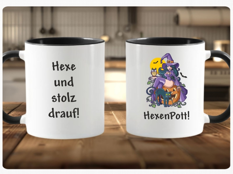 personalisierte Hexe Hexentasse Kaffeetasse Teetasse Kakaotasse Tasse TA001