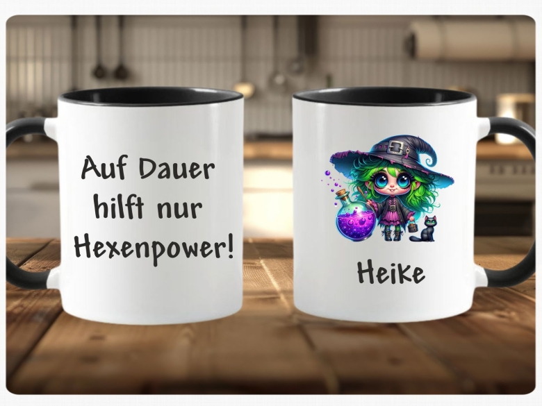 personalisierte Hexe Hexentasse Kaffeetasse Teetasse Kakaotasse Tasse TA003