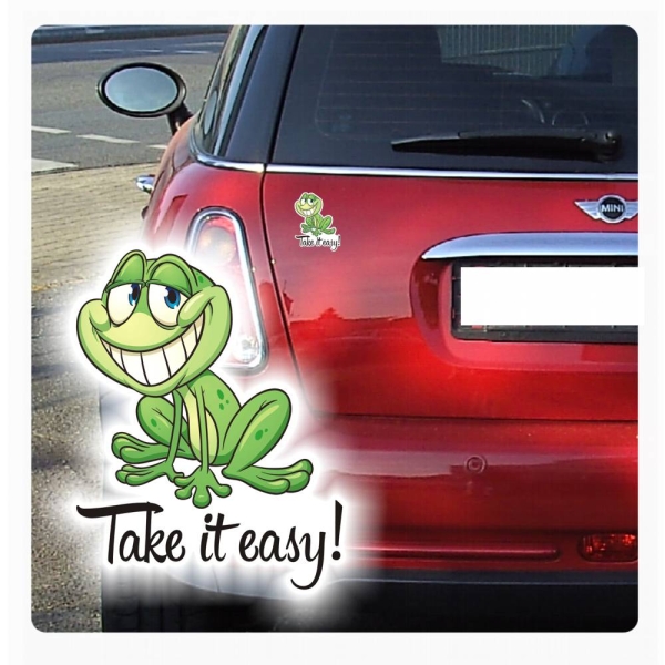 Frosch Autoaufkleber Take it easy Aufkleber Auto Sticker DA175