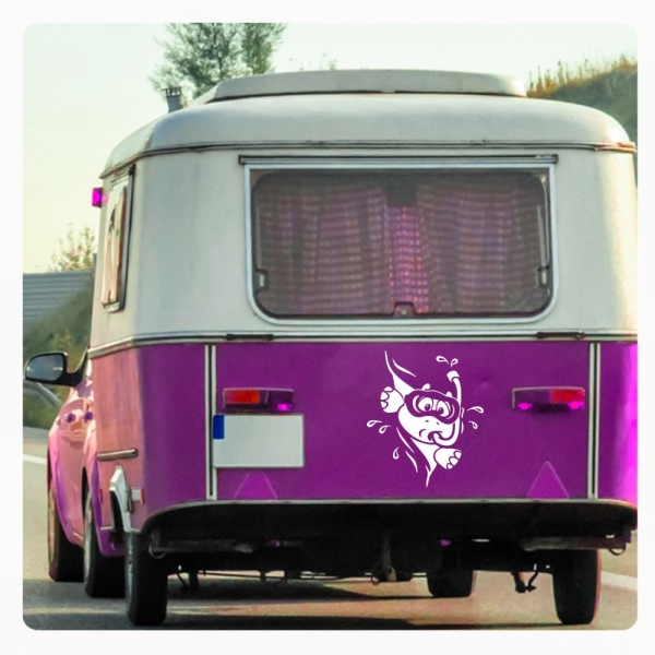 Schildkröte Taucher Wohnmobil Aufkleber Wohnwagen Sticker WoMo099