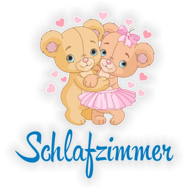 Türaufkleber Schlafzimmer Herzen Teddys Digitaldruck Wandtattoo Türtattoo DT039