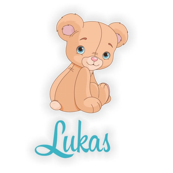 Türaufkleber Teddy Bär Name Wunschname Digitaldruck Wandtattoo Türtattoo DT035