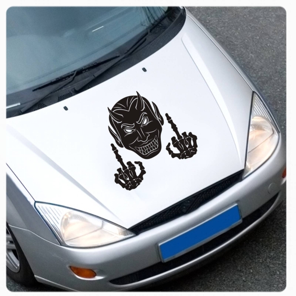 Autoaufkleber Aufkleber Teufel Devil Fuck You Stinkefinger Satan A553