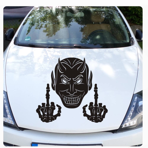 Autoaufkleber Aufkleber Teufel Devil Fuck You Stinkefinger Satan A553