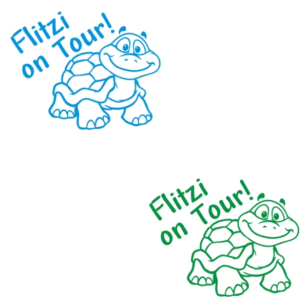 Name Text on Tour! Autoaufkleber Schildkröte Sticker Auto Aufkleber A1242