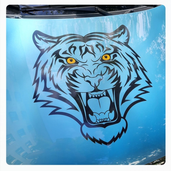 Tribal Tiger Motorhauben Auto Aufkleber Sticker 2-farbig A4226