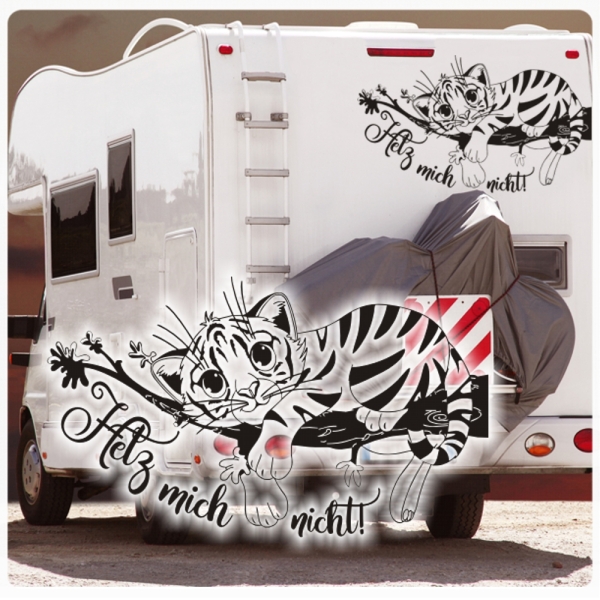 Wohnmobil Aufkleber Hetz mich nicht Tiger Tigerbaby WoMo116