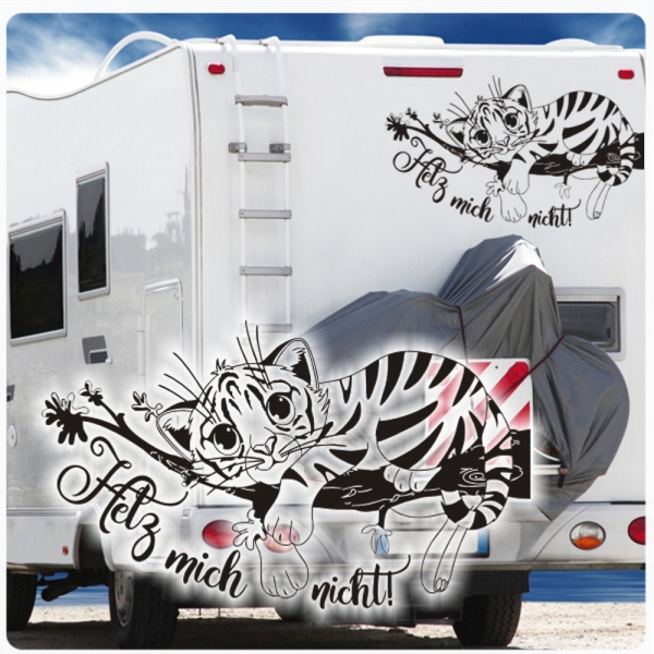 Wohnmobil Aufkleber Hetz mich nicht Tiger Tigerbaby WoMo116