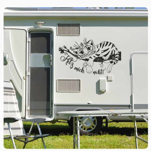Wohnmobil Aufkleber Hetz mich nicht Tiger Tigerbaby WoMo116