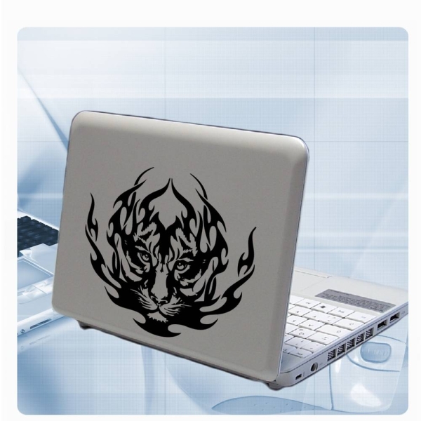 Tiger Tribal Katze Laptop Netbook Notebook Aufkleber Wandtattoo Sticker LT037