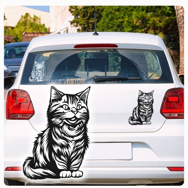 Tigerkatze Katze Kitty Auto Aufkleber Autoaufkleber Sticker Aufkleber A982