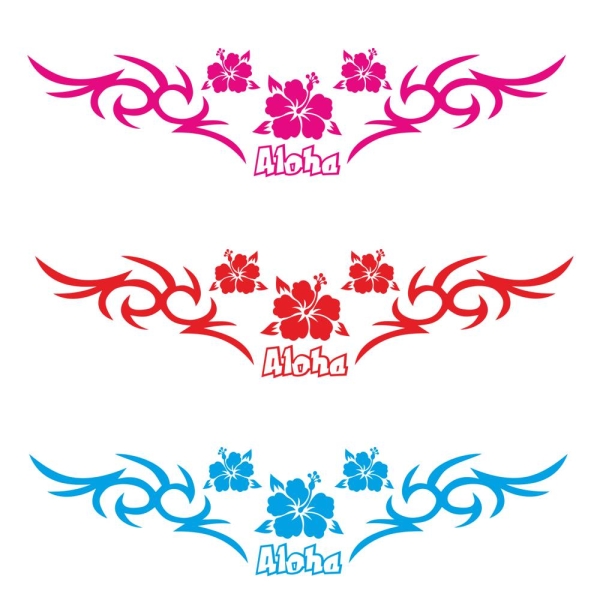 Aloha Hibiskus Tribal Autoaufkleber Aufkleber A1036