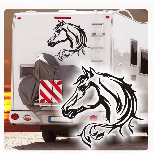 Tribal Pferd Wohnmobil Aufkleber Wohnwagen Sticker WoMo087