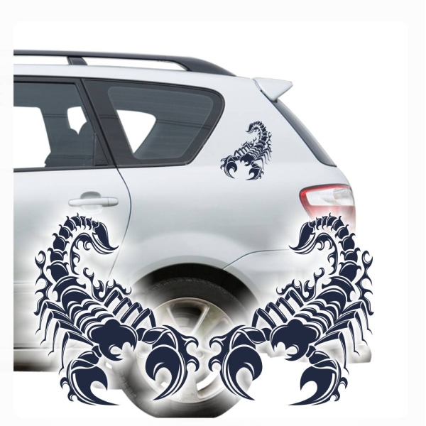 Skorpione Auto Aufkleber Tribal Sticker Tattoo Skorpion clickstick 2er SET A4108