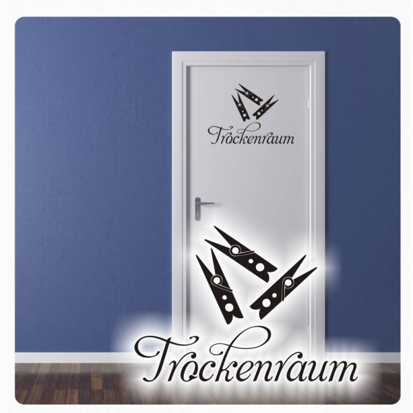 Trockenraum Türaufkleber Wandtattoo Tür Aufkleber Sticker T217