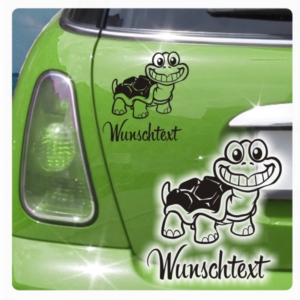 Autoaufkleber Turtle Schildkröte Wunschtext Aufkleber Sticker A1186