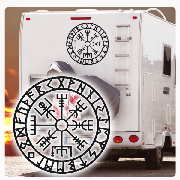 Vegvisir Wikinger Runen Kompass Wohnmobil Aufkleber Wohnwagen Caravan Wohnwagen Sticker WoMo273