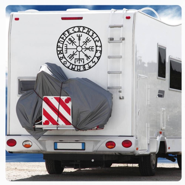 Vegvisir Wikinger Runen Kompass Wohnmobil Aufkleber Wohnwagen Caravan Wohnwagen Sticker WoMo273