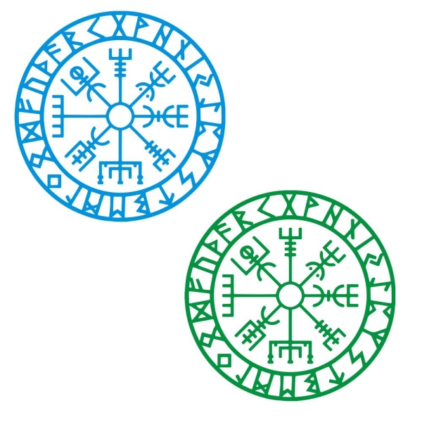 Vegvisir Wikinger Runen Kompass Wohnmobil Aufkleber Wohnwagen Caravan Wohnwagen Sticker WoMo273