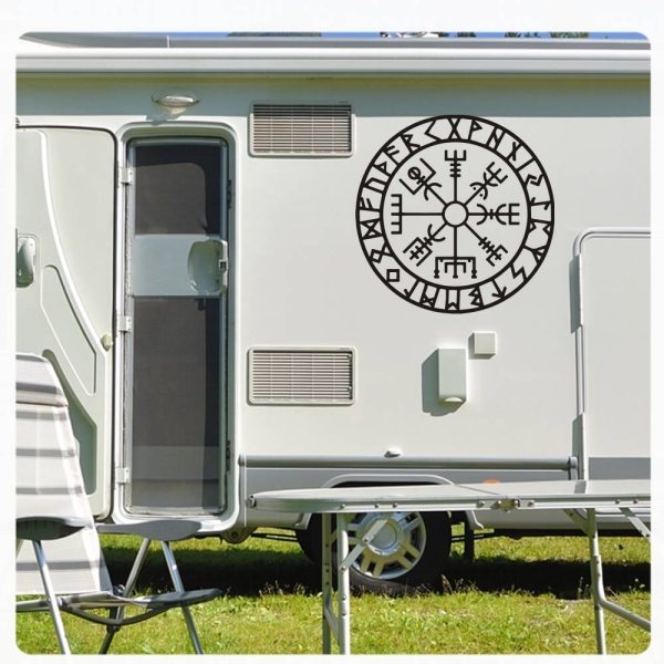 Vegvisir Wikinger Runen Kompass Wohnmobil Aufkleber Wohnwagen Caravan Wohnwagen Sticker WoMo273