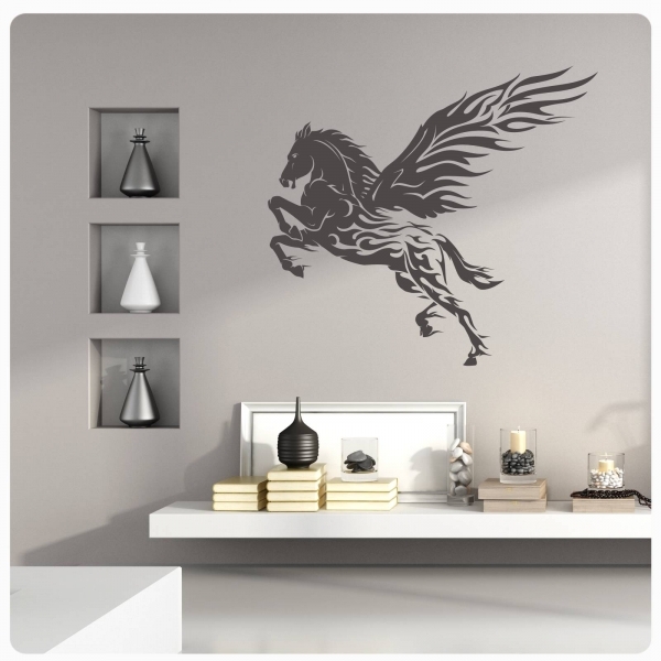 Flames Flammen Pegasus Pferd Wandtattoo Walltattoo Wandaufkleber W204