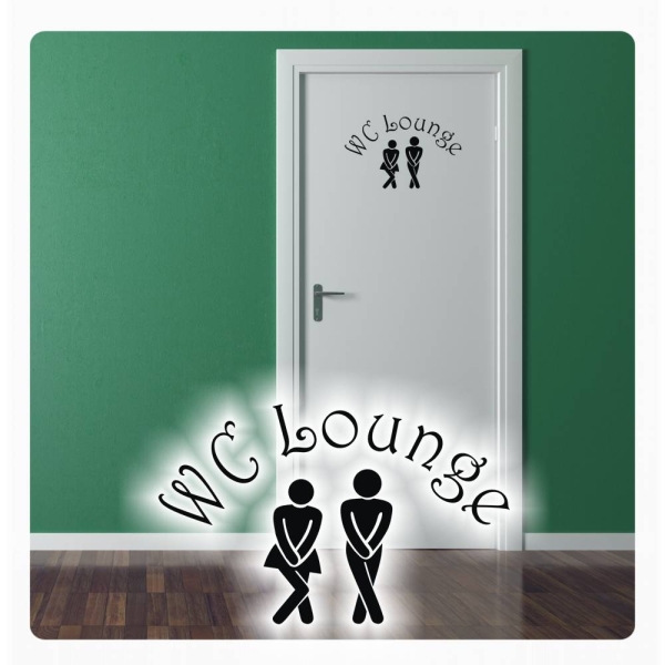 Tür Aufkleber WC Lounge Wandtattoo Sticker Bad Pipi Klo Türaufkleber Sticker T050