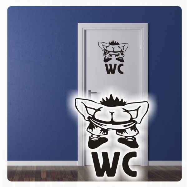 Türaufkleber WC Klo Toilette Wandaufkleber Tür Aufkleber Sticker T406