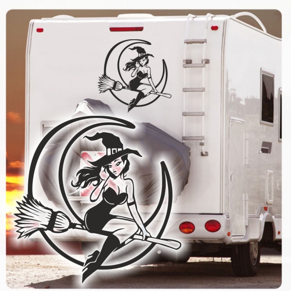 Walpurgis Hexe Mond Sexy Wohnmobil Aufkleber Wohnwagen Caravan Wohnwagen Sticker WoMo406