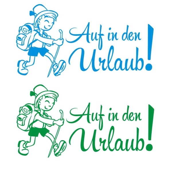 Auf in den Urlaub Wanderer  Wohnmobil Aufkleber Wohnwagen Caravan Turtle Schildkröte Sticker WoMo290