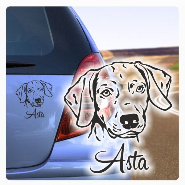 Auto Aufkleber Weimaraner Name Sticker Autoaufkleber Hund Pfoten A4052