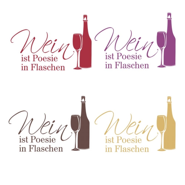 Wandtattoo Wein ist Poesie in Flaschen Aufkleber Zitat Vino Veritas Küche W959