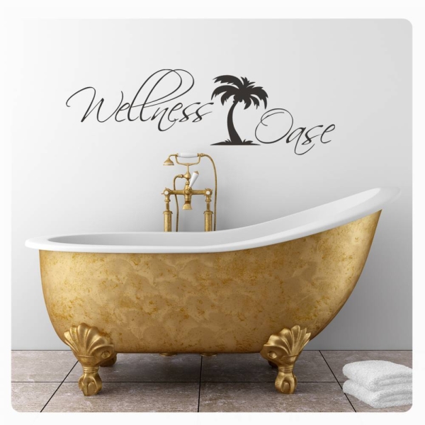 Wandtattoo Wellness Oase Wandaufkleber Bad WC Lounge W1024