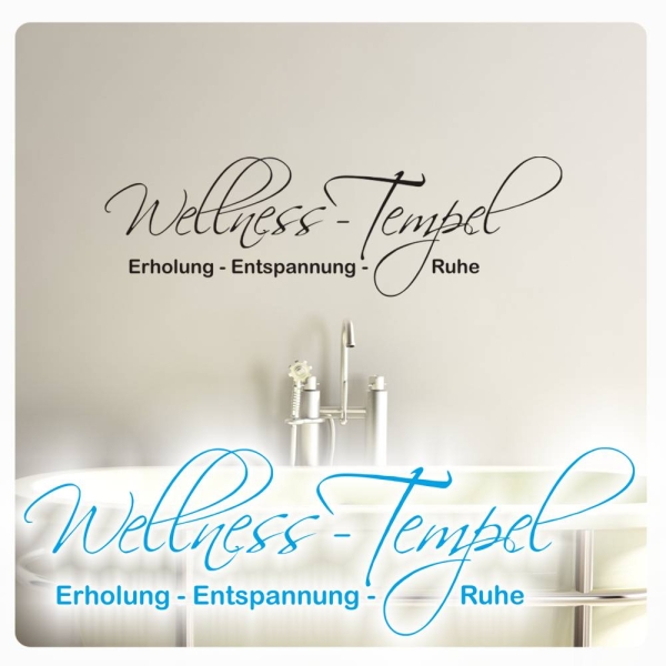 Wandtattoo Wellness Tempel Wandaufkleber Bad Lounge Badezimmer Retro W908