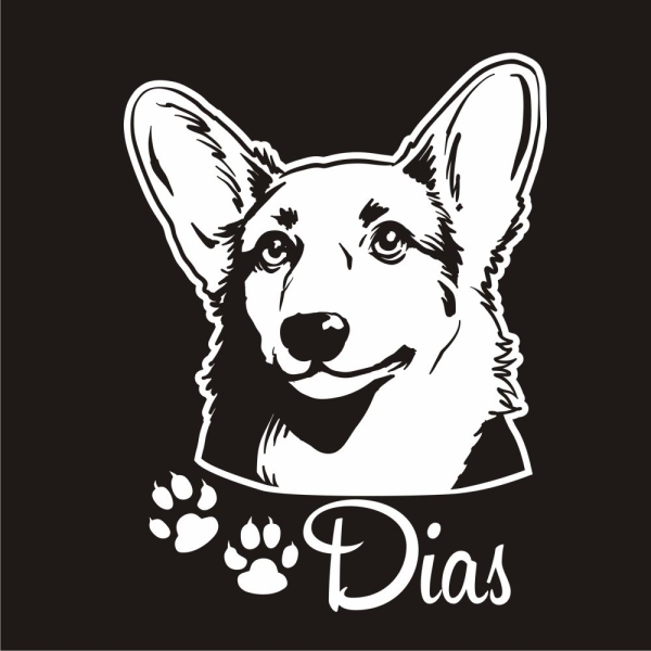 Autoaufkleber Welsch Corgi Name clickstick Aufkleber Hund Pfoten A162