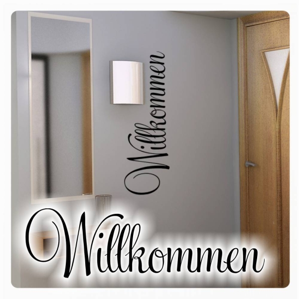 Willkommen Wandtattoo Wandaufkleber Wandsticker Flur W632