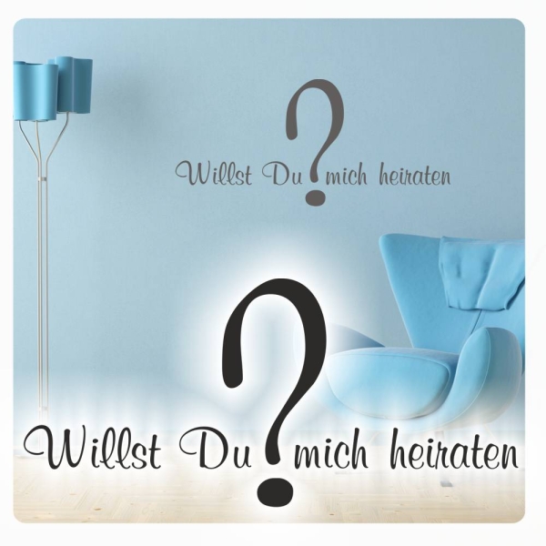 Willst Du mich heiraten?  Liebe Wandtattoo Wandaufkleber W827