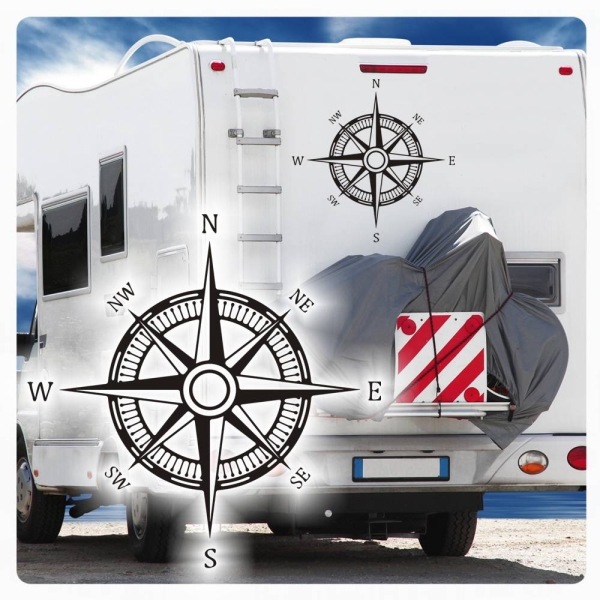 Kompass Rose Wohnmobil Aufkleber Wohnwagen Sticker WoMo044