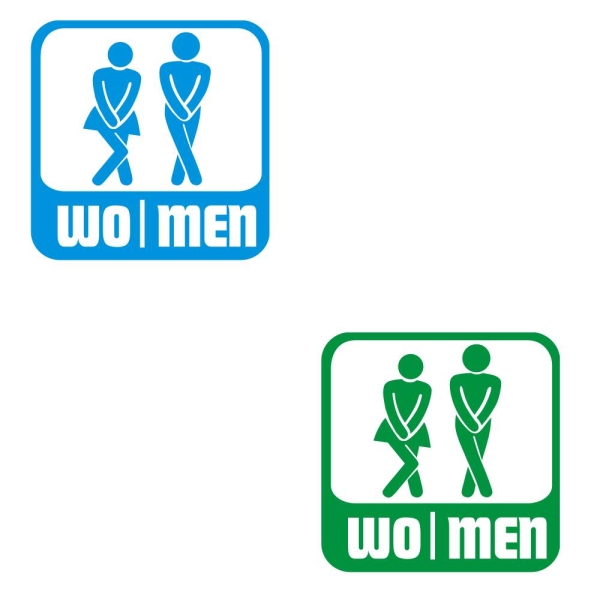 Toilette WC WO MEN Klo Türaufkleber Badezimmer Tür T110