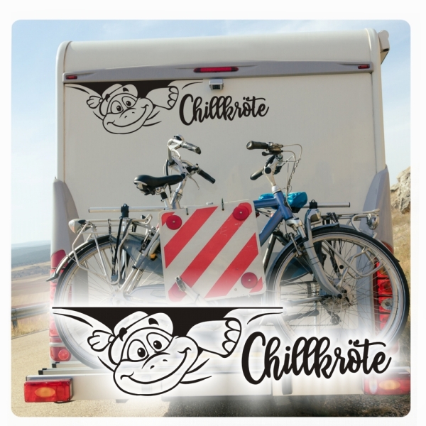 Chillkröte Schildkröte Sticker Aufkleber Wohnmobil Aufkleber lustig Hut WoMo199