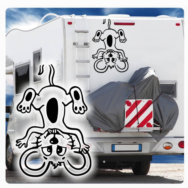 Maus hängt ab Wohnmobil Aufkleber Wohnwagen Sticker WoMo225