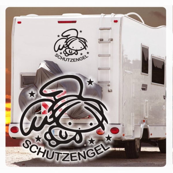 Wohnmobil Aufkleber Schutzengel Engel WoMo Caravan Aufkleber Sticker WoMo154