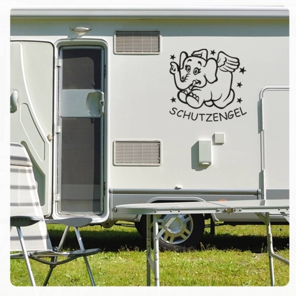 Wohnmobil Aufkleber Schutzengel Elefant Engel WoMo Caravan Aufkleber Sticker WoMo150