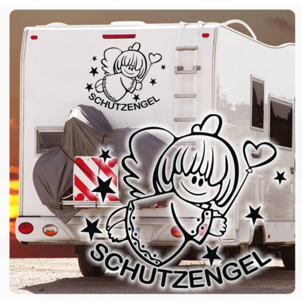 Wohnmobil Aufkleber Schutzengel Angel Engel WoMo Caravan Aufkleber Sticker WoMo151