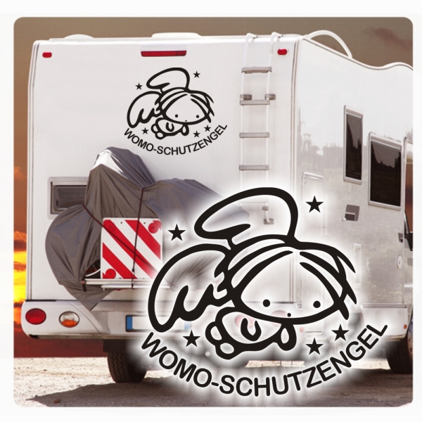Wohnmobil Aufkleber Schutzengel Engel WoMo Caravan Aufkleber Sticker WoMo200