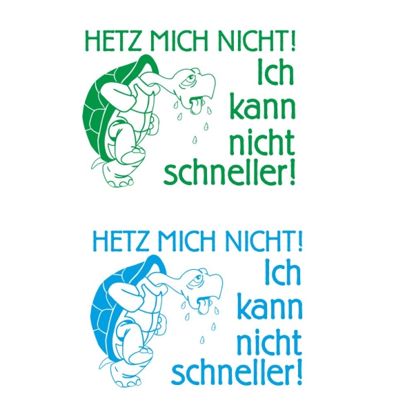 Wohnmobil Aufkleber Schildkröte Turtle Hetz mich nicht! Ich kann nicht schneller Caravan WoMo467