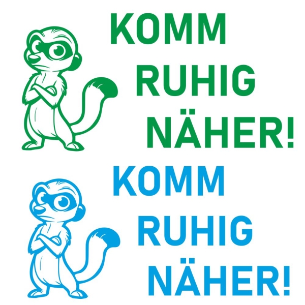 Wohnmobil Wohnwagen Caravan Aufkleber Sticker Komm ruhig näher! Lustig Erdmännchen WoMo473