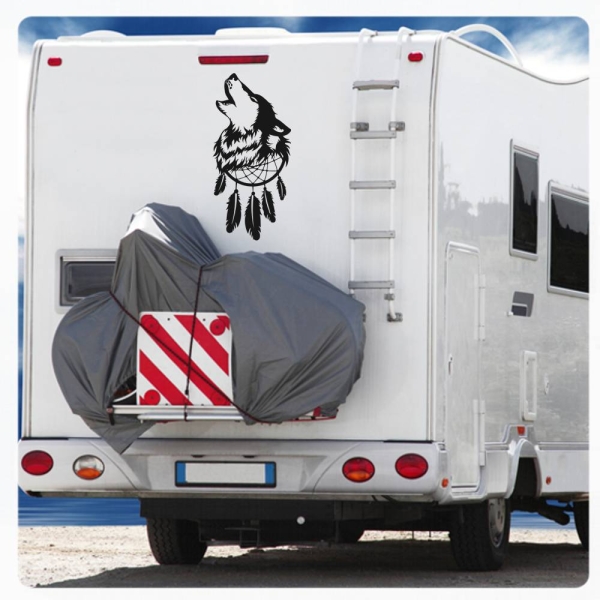 Wohnmobil Aufkleber Wolf Traumfänger WoMo Caravan Aufkleber Sticker WoMo297