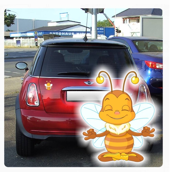 Autoaufkleber Biene Auto Aufkleber Sticker Yoga Bienen Om Entspannen DA2013