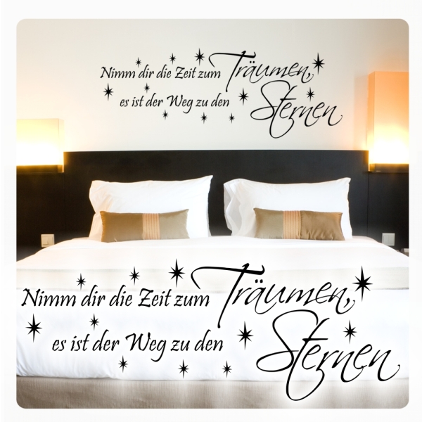 Wandtattoo Zeit zum Träumen... Wandaufkleber Zitat Schlafzimmer Traumzeit W523